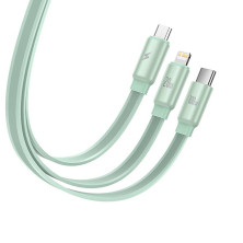 Кабель Baseus Traction Series Retractable 3-in-1 Fast Charging Data Cable Type-C to Lightning+Type-C+MicroUSB 100W 1.7m Зелений