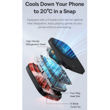 Беспроводное зарядное устройство с кулером Baseus MagPro II Series Ultra-Thin Magnetic Phone Cooler с функцией MagSafe и Qi 15W Черный