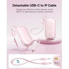 УМБ Baseus EnerFill FC21 Qpow 3 Ultra 10000mAh 22.5W з технологією QC3.0+PD3.0 + Кабель Type-C to Lightning Рожевий