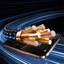Кабель Baseus Flash Series 3 3-in-2 Fast Charging Data Cable  USB+Type-C to Lightning+Type-C+Type-C 100W 1.5m Чорний