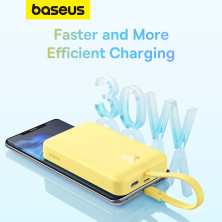 УМБ Baseus Magnetic Mini Wireless Fast Charge 10000mAh 30W 3A QC3.0+PD3.0 з функцією MagSafe та Qi 15W і Type-C 30W кабелем Жовтий