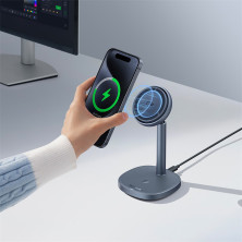 Беспроводное зарядное устройство Baseus Orbit 2 Pro Air-Cooled 2-in-1 Magnetic с функцией MagSafe и Qi2 20W Серый