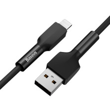 Кабель Baseus Silica Gel Series Fast Charging Data Cable USB to Lightning 2.4A 1m Чорний