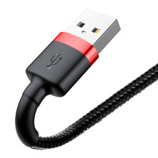 Кабель Baseus Cafule Cable USB to Lightning 2.4A 0.5m Чорно-Червоний