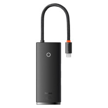USB-хаб Baseus 6in1 Lite Series 6-Port Type-C HUB Adapter Type-C to USB3.0*2, Type-C(PD)*1, 4KHDMI, TF, SD  Чорний