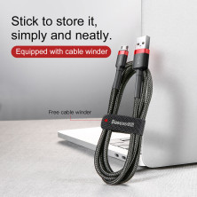 Кабель Baseus Cafule Cable USB to Micro USB 2.4A 1m Черно-Красный