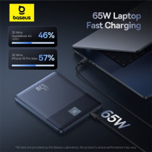 УМБ Baseus Blade Blade2 Fast-Charging Power Bank 12000mAh 65W 6A з технологією QC3.0+PD3.0 + кабель Type-C to Type-C 100W 20V/5A 1м Синий