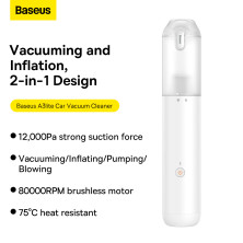 Аккумуляторный пылесос Baseus A3lite Car Vacuum Cleaner 100 Вт 12000 Па Белый