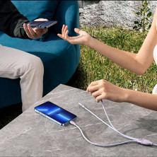 Кабель Baseus Flash Series 2 3-in-1 Fast Charging Data Cable Type-C to Lightning+Type-C+MicroUSB 100W 1.5m Фіолетовий