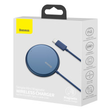 Беспроводное зарядное устройство Baseus Simple Mini Magnetic с функцией MagSafe и Qi 15W Синий