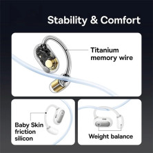 Бездротові навушники відкритого типу Baseus Eli Sport 1 Open-Ear Wireless TWS Earbuds IPX4 Білий