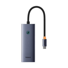 USB-хаб Baseus 5in1 UltraJoy 5-Port Type-C HUB Adapter Type-C to USB3.0*4, Type-C(PD)*1 Сірий