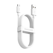 Кабель Baseus Simple Wisdom Series Fast Charging Data Cable USB to Micro USB 2.1A 1.5m Набор 2 шт Білий