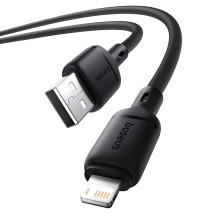 Кабель Baseus Silky Series Fast Charging Data Cable USB to Lightning 2.4A 1m Чорний