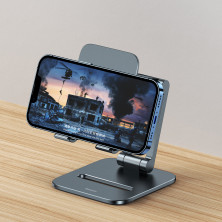 Підставка для телефону настільна Baseus Desktop Biaxial Foldable Metal Stand for Phones Сірий