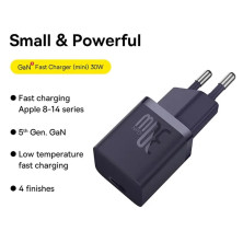 Сетевое зарядное устройство Baseus GaN5 Fast Charger 1C PD3.0 30W Type-C 3A Фиолетовый