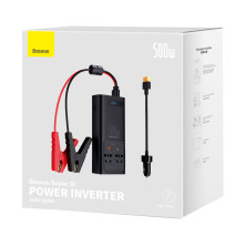 Автомобильный инвертор Baseus Super Si Inverter 500W (220V CN/EU) 2Розетки+USB+Type-C 3A с технологией QC3.0+PD3.0 Черный