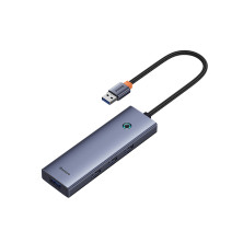 USB-хаб Baseus 4in1 UltraJoy 4-Port Type-A HUB Adapter Type-A to USB3.0*4 Сірий