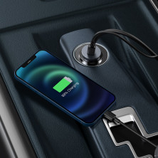 Автомобільний зарядний пристрій Baseus Share Together PPS multi-port Fast Charging Car Charge 120W 2USB+2Type-C з подовжувачем 1.5м Сірий