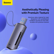 Кардрідер Baseus Lite Card Card Reader USB, SD/TF Cards Сірий