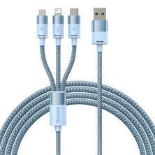 Кабель Baseus StarSpeed 3-in-1 Fast Charging Data Cable USB to Lightning+Type-C+MicroUSB 3.5А 1.2m Блакитний