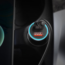 Автомобільний зарядний пристрій Baseus Golden Contactor Pro Dual Quick Charger Car Charger 40W 2USB Сірий