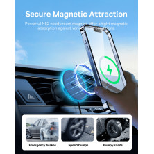 Беспроводное автомобильное зарядное устройство Baseus CW01 Magnetic Wireless Charging Car Mount Claw 40W с функцией MagSafe и Qi 15W+Type-C 25W Черный