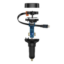 Автомобільний зарядний пристрій Baseus Enjoyment Pro Retractable 55W USB і з вбудованим кабелем Lightning 0.70м Чорний