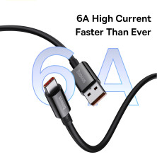 Кабель Baseus Superior Series Fast Charging Data Cable USB to Type-C 100W 20V 5A 1m Чорний