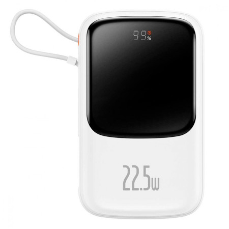 УМБ Baseus Q Pow Pro 20000mAh 22.5W 5A с технологией QC3.0+PD3.0 и Type-C кабелем 22.5W Белый