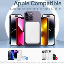 УМБ Baseus Magnetic Mini Wireless Fast Charge 2in1 5000mAh 20W 2.4A QC3.0+PD3.0 с Беспроводной зарядкой Qi 15W Белый