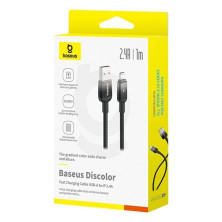 Кабель Baseus Discolor Series Fast Charging Data Cable USB to Lightning 2.4A 1m Черный