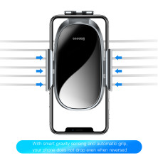 Автодержатель для телефона Baseus Smart Car Mount Cell Phone в воздуховод автоматический Серебристый