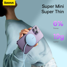 Бездротовий зарядний пристрій Baseus Simple Mini3 Magnetic з функцією MagSafe і Qi 15W Блакитний