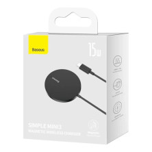 Бездротовий зарядний пристрій Baseus Simple Mini3 Magnetic з функцією MagSafe і Qi 15W Чорний