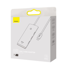 USB-хаб Baseus 4in1 Lite Series 4-Port Type-C HUB Adapter Type-C to USB3.0*4 кабель 1м Чорний