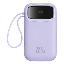 УМБ Baseus Qpow2 Dual-Cable 20000mAh 22.5W 2.4A з технологією QC3.0+PD3.0 та iP 20W+Type-C 22.5W кабелем Фіолетовий