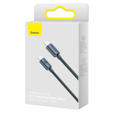 Кабель Baseus Crystal Shine Series Fast Charging Data Cable Type-C to Type-C 100W 20V 5A 1.2m Чорний