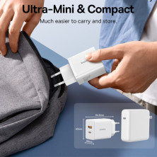Мережевий зарядний пристрій Baseus Cube Fast Charger QC3.0+PD3.0 20W USB+Type-C 3A Білий