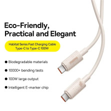Кабель Baseus Habitat Series Fast Charging Data Cable USB to Type-C 100W 20V 5A 2m Рожевий