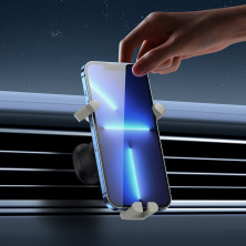 Автодержатель для телефона Baseus Stable Gravitational Car Mount Air Outlet в воздуховод Белый