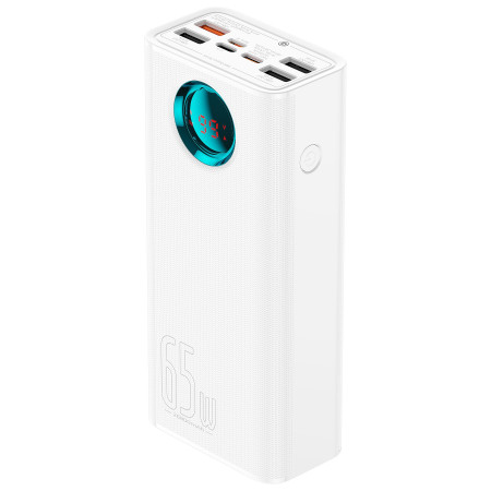 УМБ Baseus Amblight 26800mAh 65W 6A з технологією QC3.0+PD3.0 4USB+Type-C+ кабель Type-C to Type-C 100W 20V/5A 1м Білий