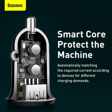 Автомобільний зарядний пристрій Baseus Grain Pro Car Charge 2USB 4.8A Чорний