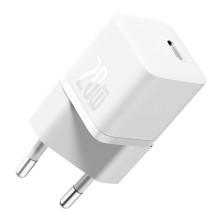 Сетевое зарядное устройство Baseus GaN5 Mini Fast Charger 1C PD3.0 20W Type-C 3A + кабель Baseus Type-C to Type-C 100W 20V/5A 1м Белый