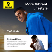 Бездротові навушники відкритого типу Baseus Eli Sport 1 Open-Ear Wireless TWS Earbuds IPX4 Салатовий
