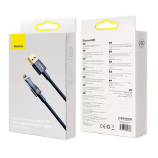 Кабель Baseus Explorer Series Auto Power-Off Fast Charging Data Cable USB to Lightning 2.4A 2m Синій
