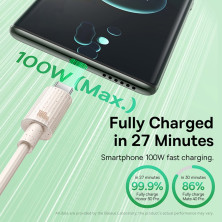 Кабель Baseus Habitat Series Fast Charging Data Cable USB to Type-C 100W 20V 5A 2m Рожевий