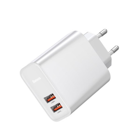 Сетевое зарядное устройство Baseus Speed Dual QC3.0 30W 2USB 5A Белый