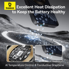 УМБ Baseus EnerFill FM11 Ultra-Mini Magnetic 2in1 10000mAh 22.5W 3A QC3.0+PD3.0 с Беспроводной зарядкой Qi 15W Черный