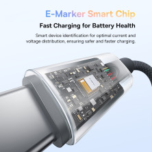 Кабель Baseus Discolor Series Fast Charging Data Cable Type-C to Type-C 100W 20V 5A 1m Черный
